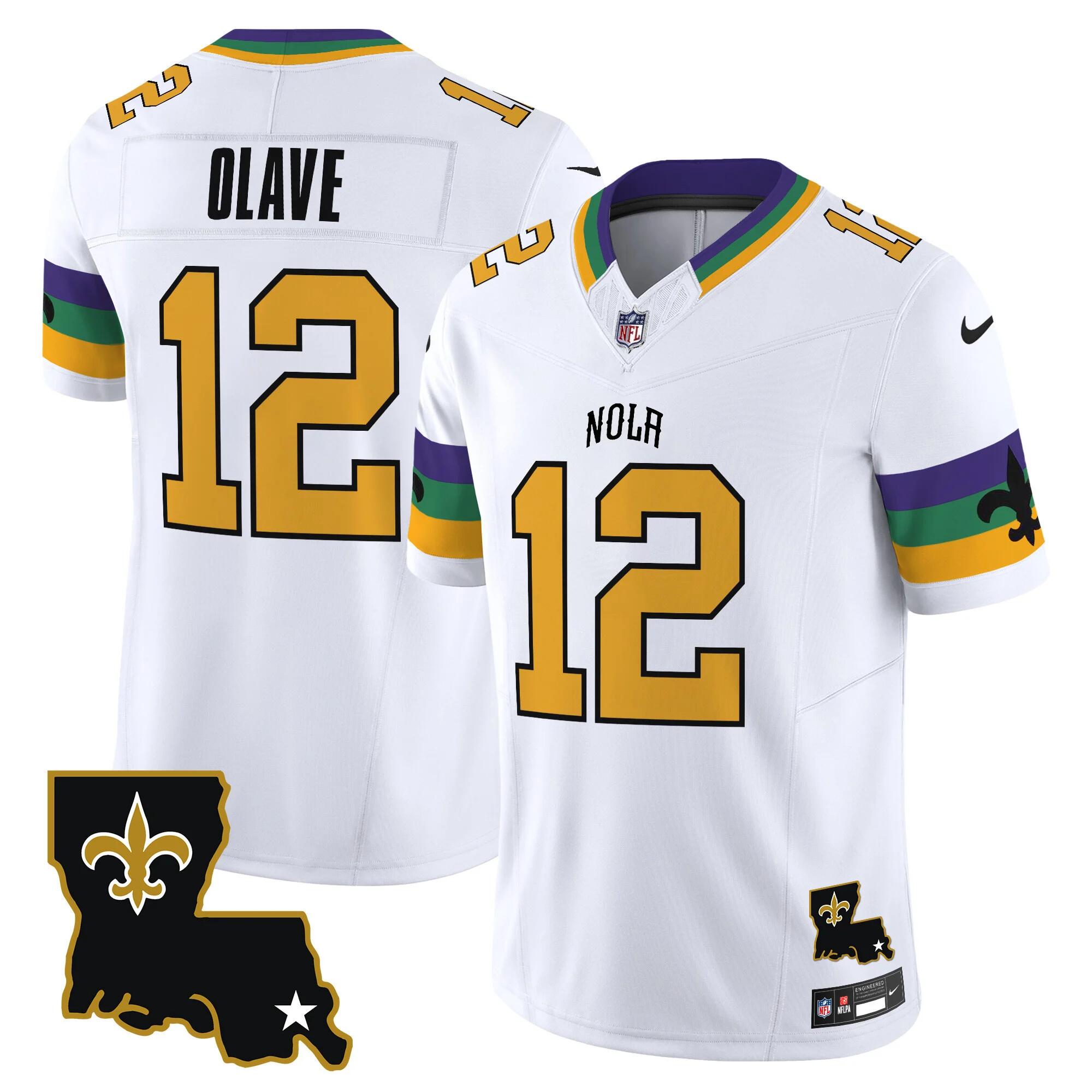 Personalized Men’s New Orleans Saints #12 Chris Olave White 2024 F.U.S.E. Limited Stitched Jersey
