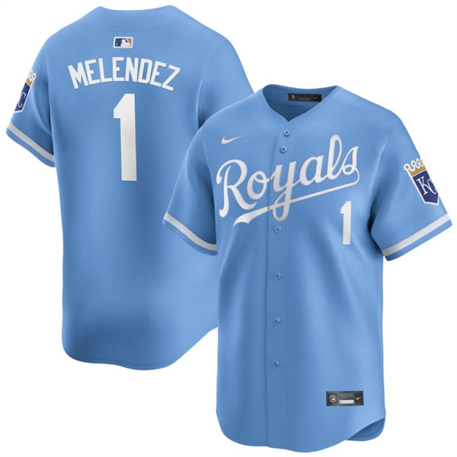 Personalized Men’s Kansas City Royals #1 MJ Melendez Light Blue Alternate Limited Stitched Baseball Jersey