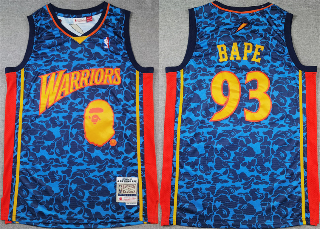 Personalized Men’s Golden State Warriors #93 Bape Royal Throwback Stitched Jersey