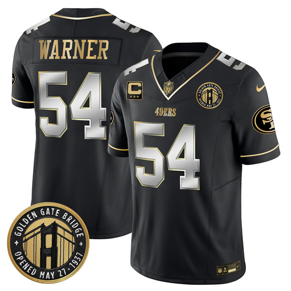 Personalized Men’s San Francisco 49ers #54 Fred Warner Black F.U.S.E. Golden Gate Bridge With 3-Star C Patch Limited Stitched Football Jersey