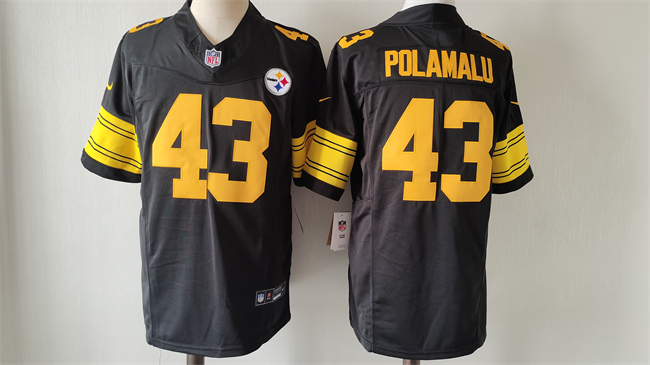 Personalized Men’s Pittsburgh Steelers #43 Troy Polamalu Black 2023 F.U.S.E. Color Rush Untouchable Color Rish Limited Jersey
