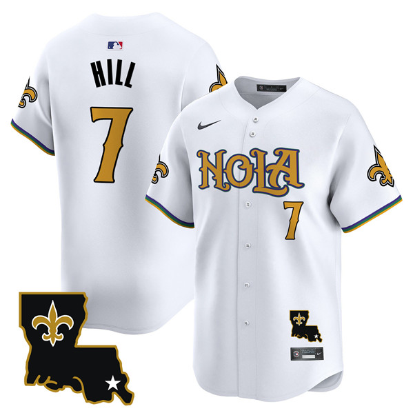 Personalized Men’s New Orleans Saints #7 Taysom Hill White Cool Base Stitched Baseball Jersey