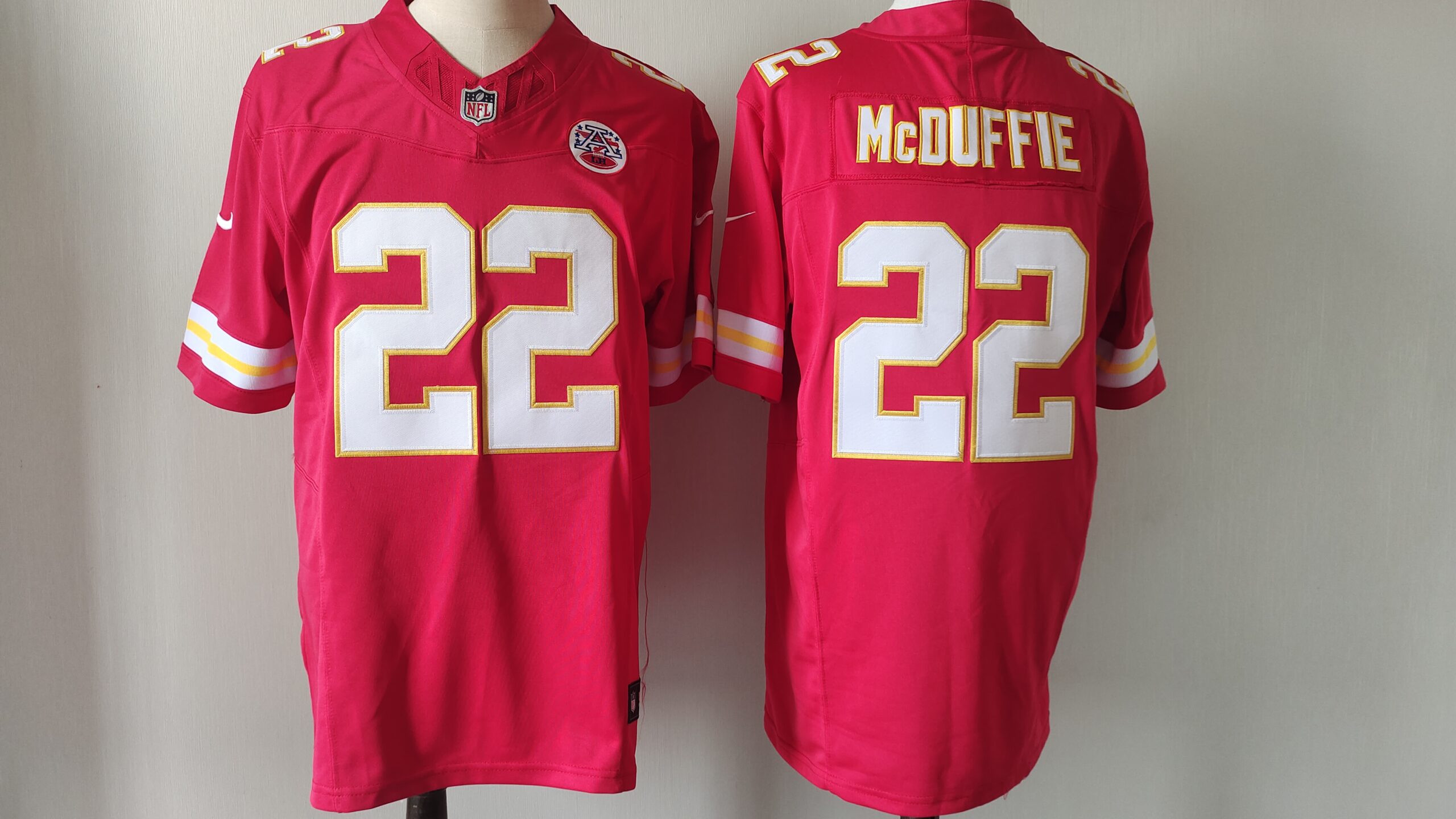 Personalized Men’s Kansas City Chiefs #22 Trent McDuffie Red F.U.S.E Untouchable Limited Stitched Football Jersey