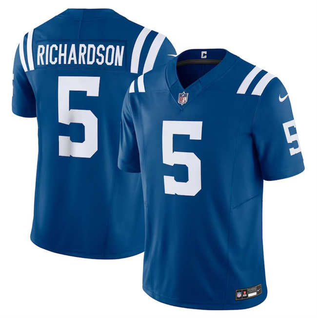 Personalized Men’s Indianapolis Colts #5 Anthony Richardson Blue 2023 F.U.S.E Untouchable Stitched Football Jersey