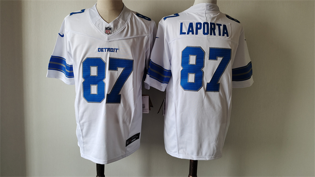 Personalized Men’s Detroit Lions #87 Sam LaPorta White 2024 F.U.S.E. Limited Stitched Jersey