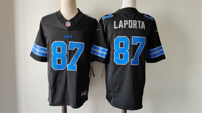 Personalized Men’s Detroit Lions #87 Sam LaPorta Black 2024 F.U.S.E. 2nd Alternate Limited Stitched Jersey