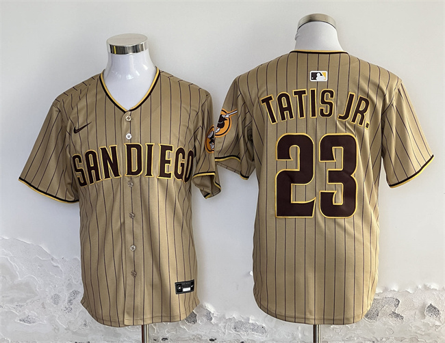 Personalized Men’s San Diego Padres #23 Fernando Tatis Jr. Tan Stitched Baseball Jersey