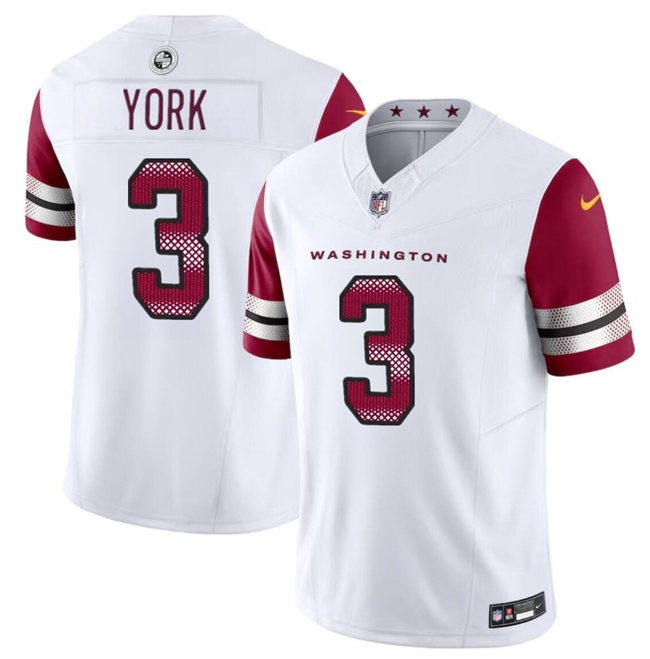 Personalized Youth Washington Commanders #3 Cade York White 2024 F.U.S.E Limited Stitched Football Jersey
