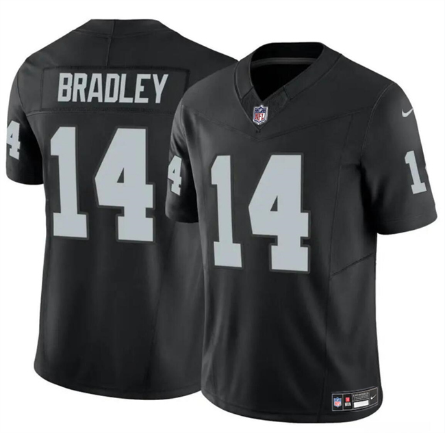 Personalized Youth Las Vegas Raiders #14 Carter Bradley Black 2024 F.U.S.E Stitched Football Jersey