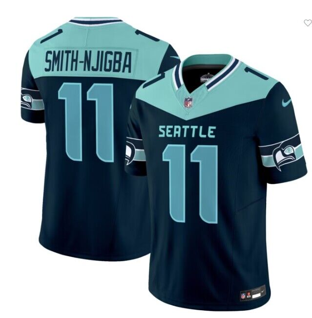 Personalized Men’s Seattle Seahawks #11 Jaxon Smith-Njigba Navy Blue F.U.S.E. ‘Seattle City’ Limited Stitched Football Jersey