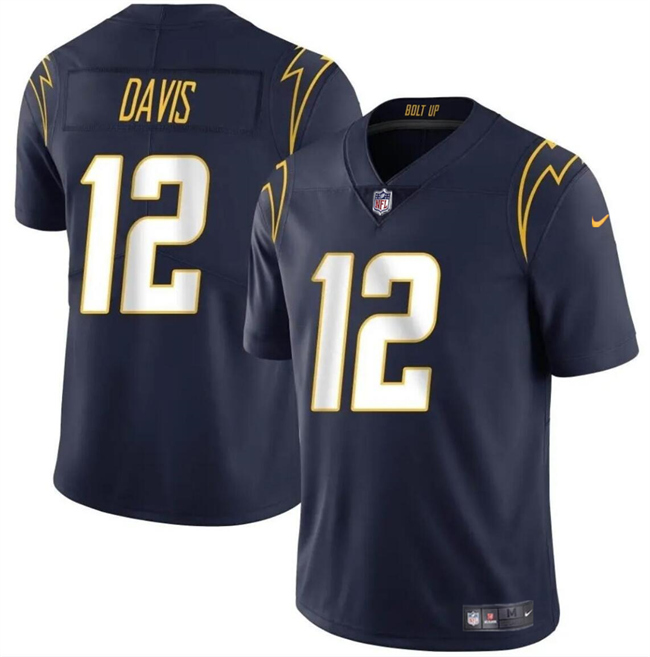 Personalized Men’s Los Angeles Chargers #12 Derius Davis Navy 2024 Limited Stitched Football Jersey