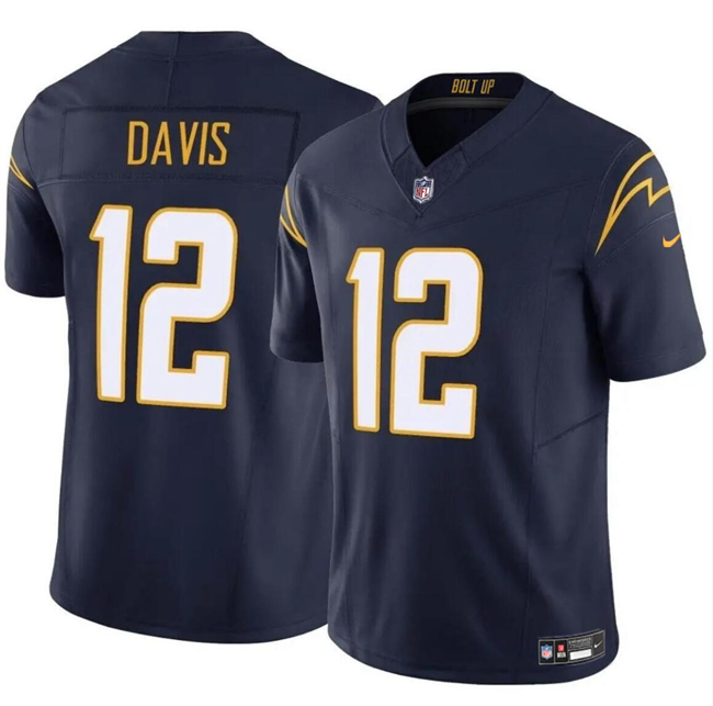 Personalized Men’s Los Angeles Chargers #12 Derius Davis Navy 2024 F.U.S.E Limited Stitched Football Jersey