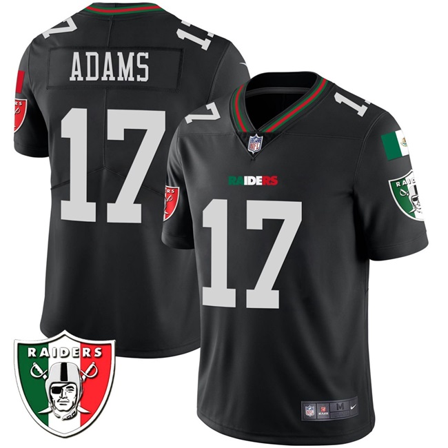 Personalized Men’s Las Vegas Raiders #17 Davante Adams Black Mexico Limited Stitched Football Jersey