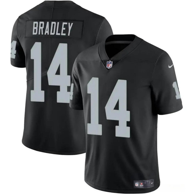 Personalized Men’s Las Vegas Raiders #14 Carter Bradley Black 2024 Stitched Football Jersey