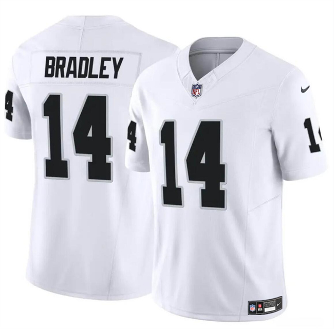 Personalized Men’s Las Vegas Raiders #14 Carter Bradley White F.U.S.E Stitched Football Jersey
