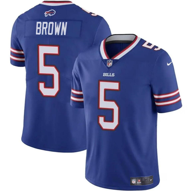 Personalized Men’s Buffalo Bills #5 Anthony Brown Blue 2024 Untouchable Limited Stitched Football Jersey