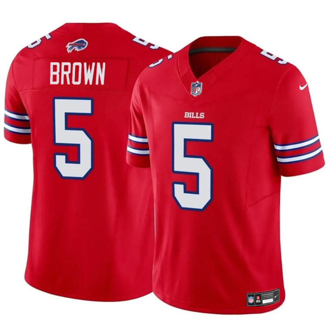 Personalized Men’s Buffalo Bills #5 Anthony Brown Red 2024 F.U.S.E. Untouchable Limited Stitched Football Jersey