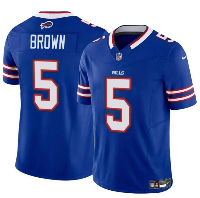 Personalized Men’s Buffalo Bills #5 Anthony Brown Blue 2024 F.U.S.E. Untouchable Limited Stitched Football Jersey