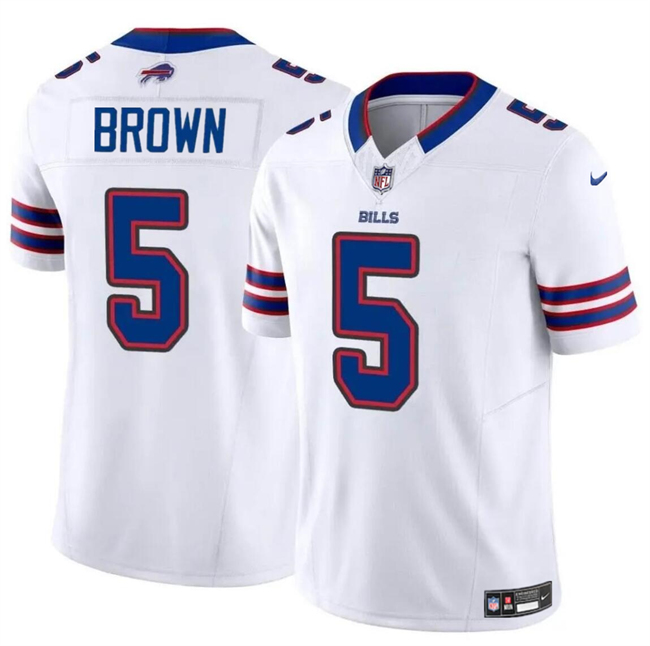 Personalized Men’s Buffalo Bills #5 Anthony Brown White 2024 F.U.S.E. Untouchable Limited Stitched Football Jersey
