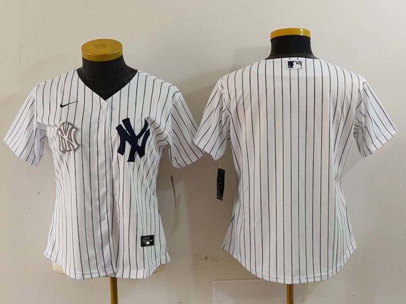 Personalized Women’s New York Yankees White Team Big Logo Cool Base Stitched Jersey(Run Small)