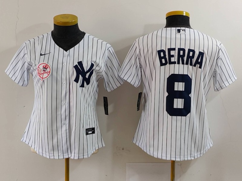 Personalized Women’s New York Yankees #8 Barra Grey White Team Cool Base Stitched Jersey(Run Small)