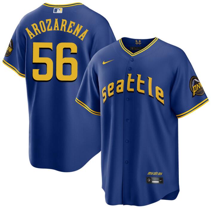 Personalized Men’s Seattle Mariners #56 Randy Arozarena Royal City Connect Cool Base Stitched Baseball Jersey