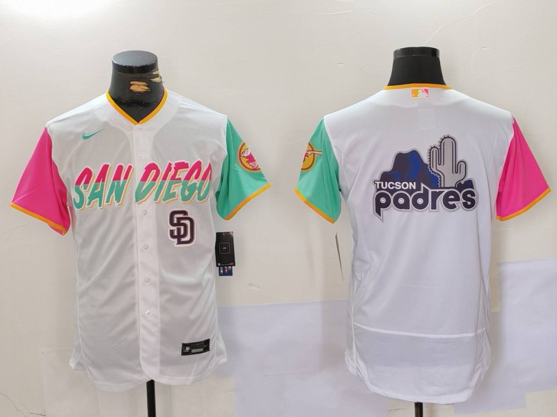 Personalized Men’s San Diego Padres big logo Profar White City Connect Cool Base Stitched Baseball Jerseys