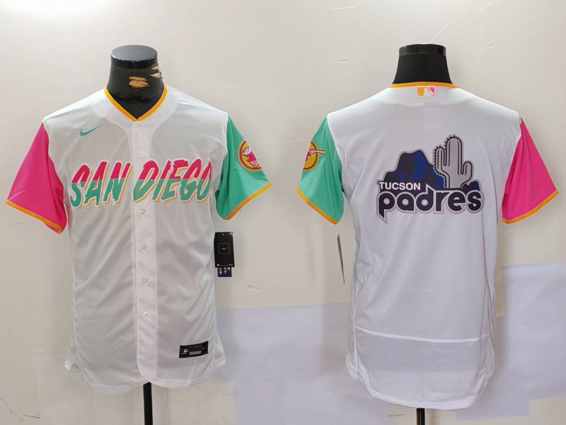 Personalized Men’s San Diego Padres big logo Profar White City Connect Cool Base Stitched Baseball Jerseys