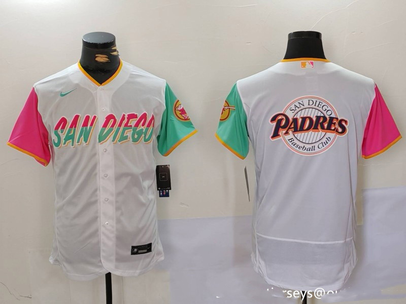 Personalized Men’s San Diego Padres big logo Profar White City Connect Cool Base Stitched Baseball Jerseys