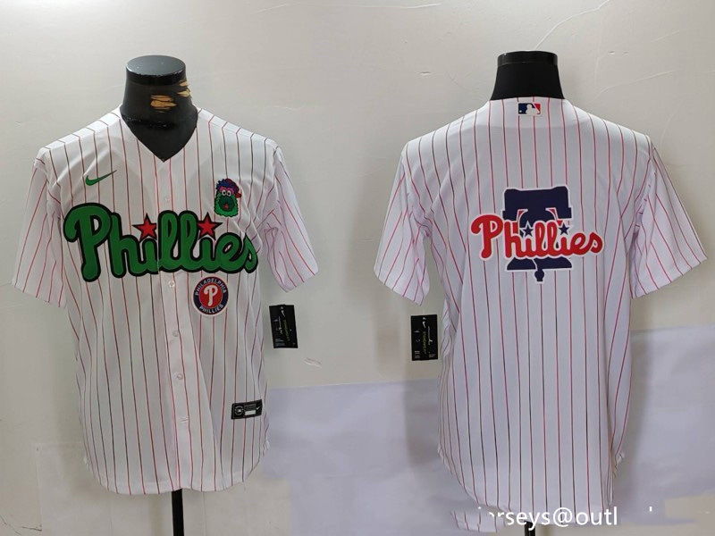 Personalized Men’s Philadelphia Phillies Big Logo White Stitched Jerseys