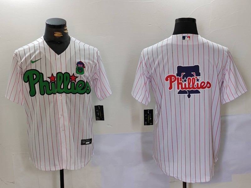 Personalized Men’s Philadelphia Phillies Big Logo White Stitched Jerseys