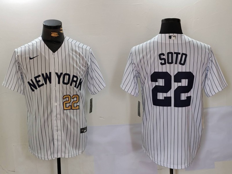 Personalized Men’s New York Yankees #22 Juan Soto White Cool Base Stitched Baseball Jerseys