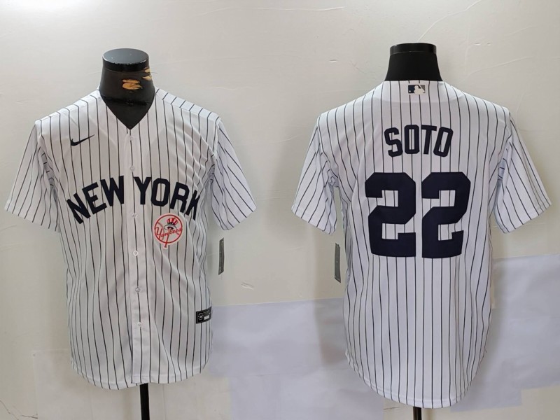Personalized Men’s New York Yankees #22 Juan Soto White Cool Base Stitched Baseball Jerseys