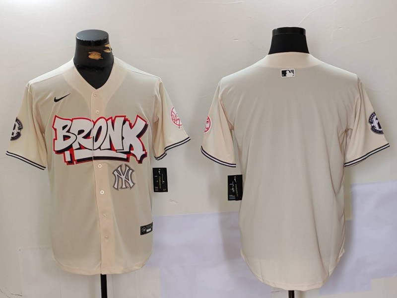 Personalized Men’s New York Yankees Blank The Bronx Graffiti V2 Limited Stitched Baseball Jerseys