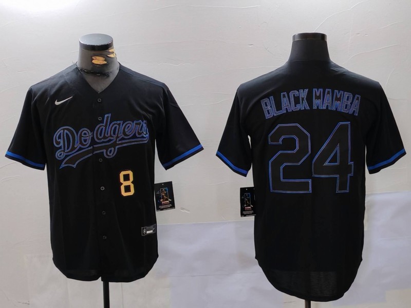 Personalized Men’s Los Angeles Dodgers #24 ‘Black Mamba’ Black Cool Base Stitched Baseball Jerseys