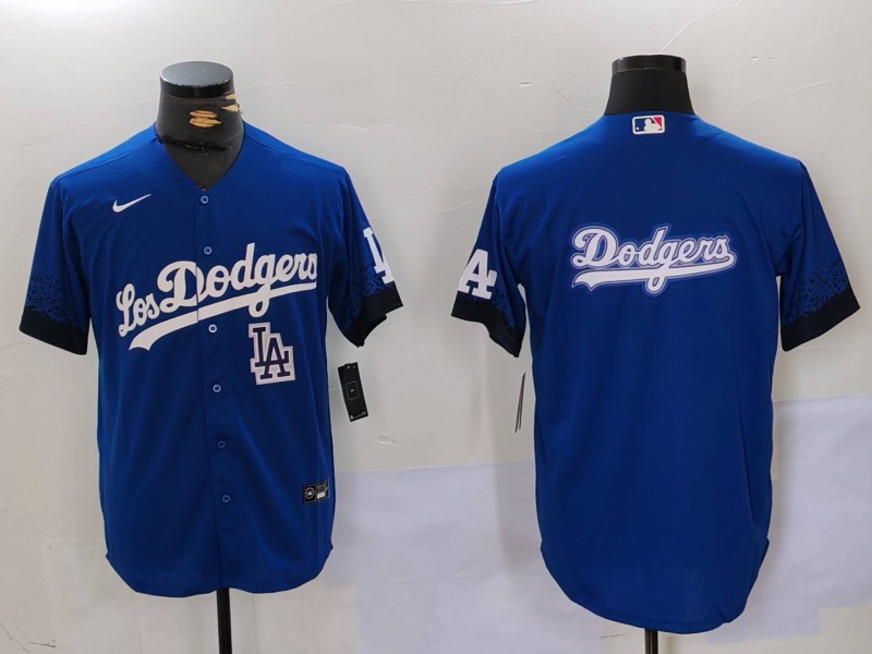 Personalized Men’s Los Angeles Dodgers Blue Team Big Logo City Connect Cool Base Stitched Baseball Jerseys