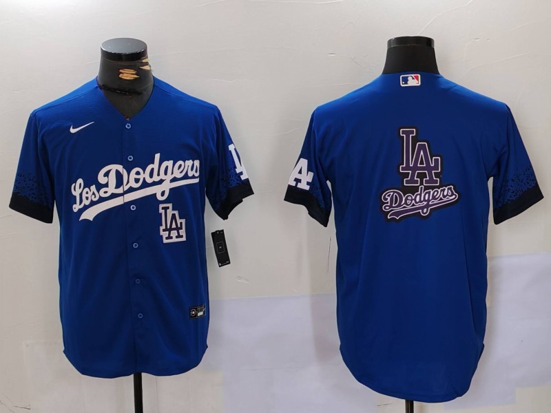Personalized Men’s Los Angeles Dodgers Blue Team Big Logo City Connect Cool Base Stitched Baseball Jerseys