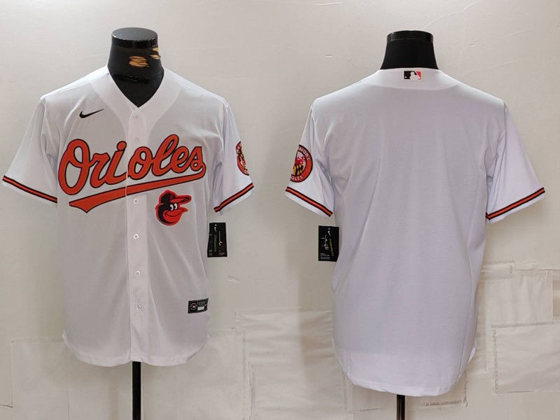 Personalized Men’s Baltimore Orioles Blank White 2024 Home Limited Cool Base Stitched Baseball Jersey