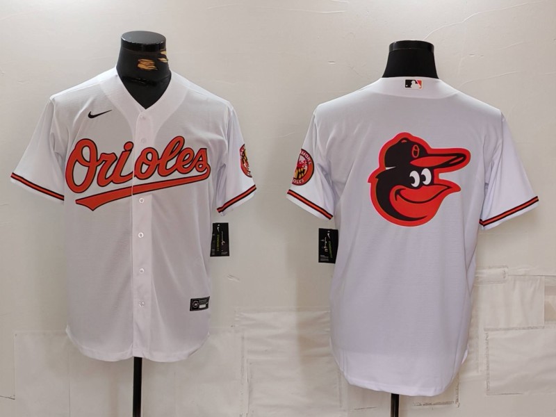 Personalized Men’s Baltimore Orioles Big Logo White 2024 Home Limited Cool Base Stitched Baseball Jersey