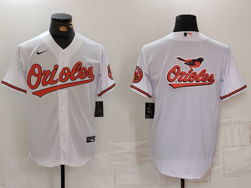 Personalized Men’s Baltimore Orioles Big Logo White 2024 Home Limited Cool Base Stitched Baseball Jerseys