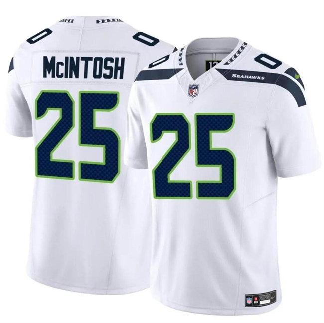 Personalized Youth Seattle Seahawks #25 Kenny McIntosh White 2024 F.U.S.E Limited Stitched Football Jersey