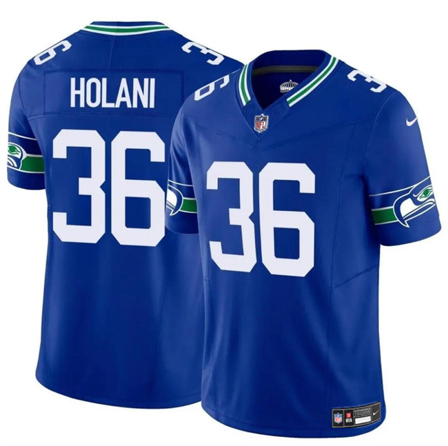 Personalized Youth Seattle Seahawks #36 George Holani Royal 2024 F.U.S.E Throwback Limited Stitched Football Jersey