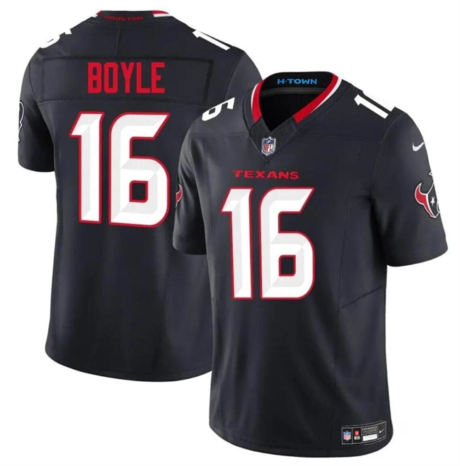 Personalized Youth Houston Texans #16 Tim Boyle Navy 2024 F.U.S.E Untouchable Limited Stitched Football Jersey