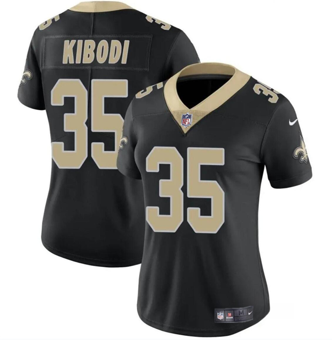 Personalized Women’s New Orleans Saints #35 Jacob Kibodi Black Stitched Game Jersey(Run Small)
