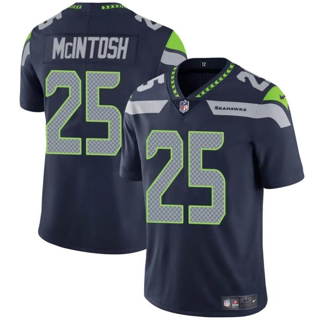 Personalized Men’s Seattle Seahawks #25 Kenny McIntosh Navy Limited Stitched Football Jersey