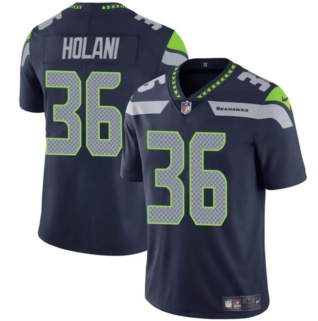 Personalized Men’s Seattle Seahawks #36 George Holani Navy 2024 Limited Stitched Football Jersey