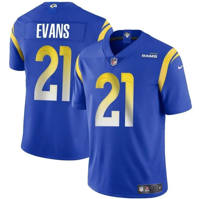 Personalized Men’s Los Angeles Rams #21 Zach Evans Blue 2024 Untouchable Stitched Football Jersey