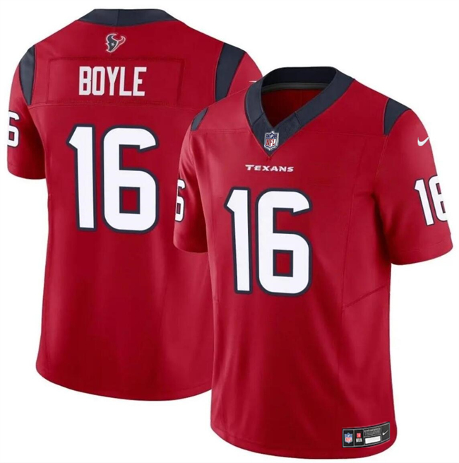 Personalized Men’s Houston Texans #16 Tim Boyle Red 2024 F.U.S.E Untouchable Stitched Football Jersey