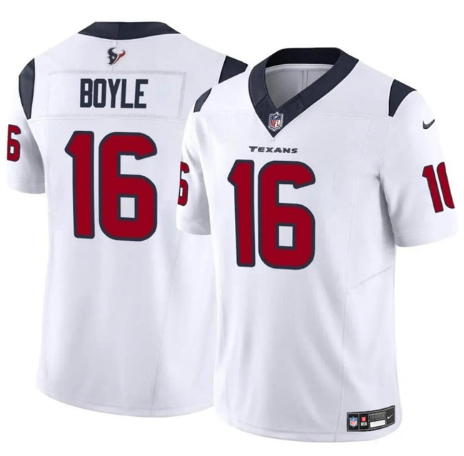 Personalized Men’s Houston Texans #16 Tim Boyle White 2024 F.U.S.E Untouchable Stitched Football Jersey