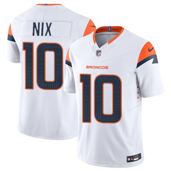 Personalized Men’s Denver Broncos #10 Bo Nix White 2024 Draft F.U.S.E. Limited Stitched Football Jersey
